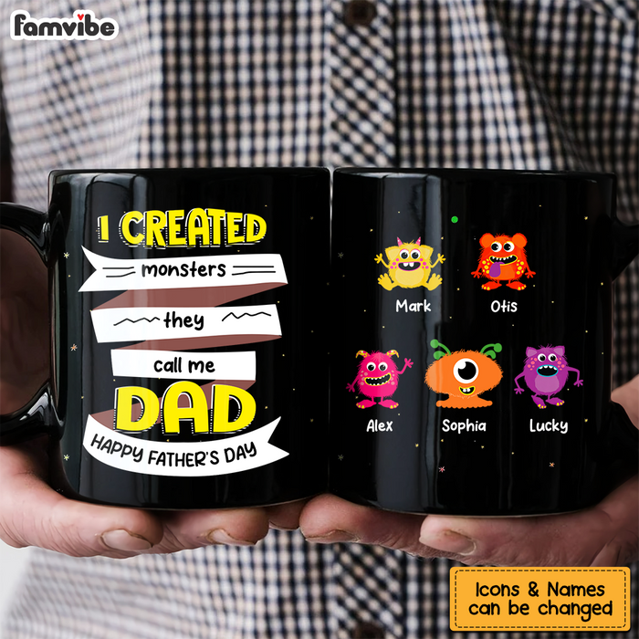 Personalized Gift for Dad I Created Monsters Mug 25874 1
