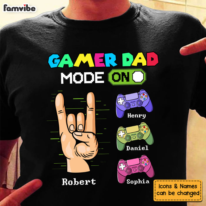 Personalized Dad Game mode Shirt - Hoodie - Sweatshirt 25875 1