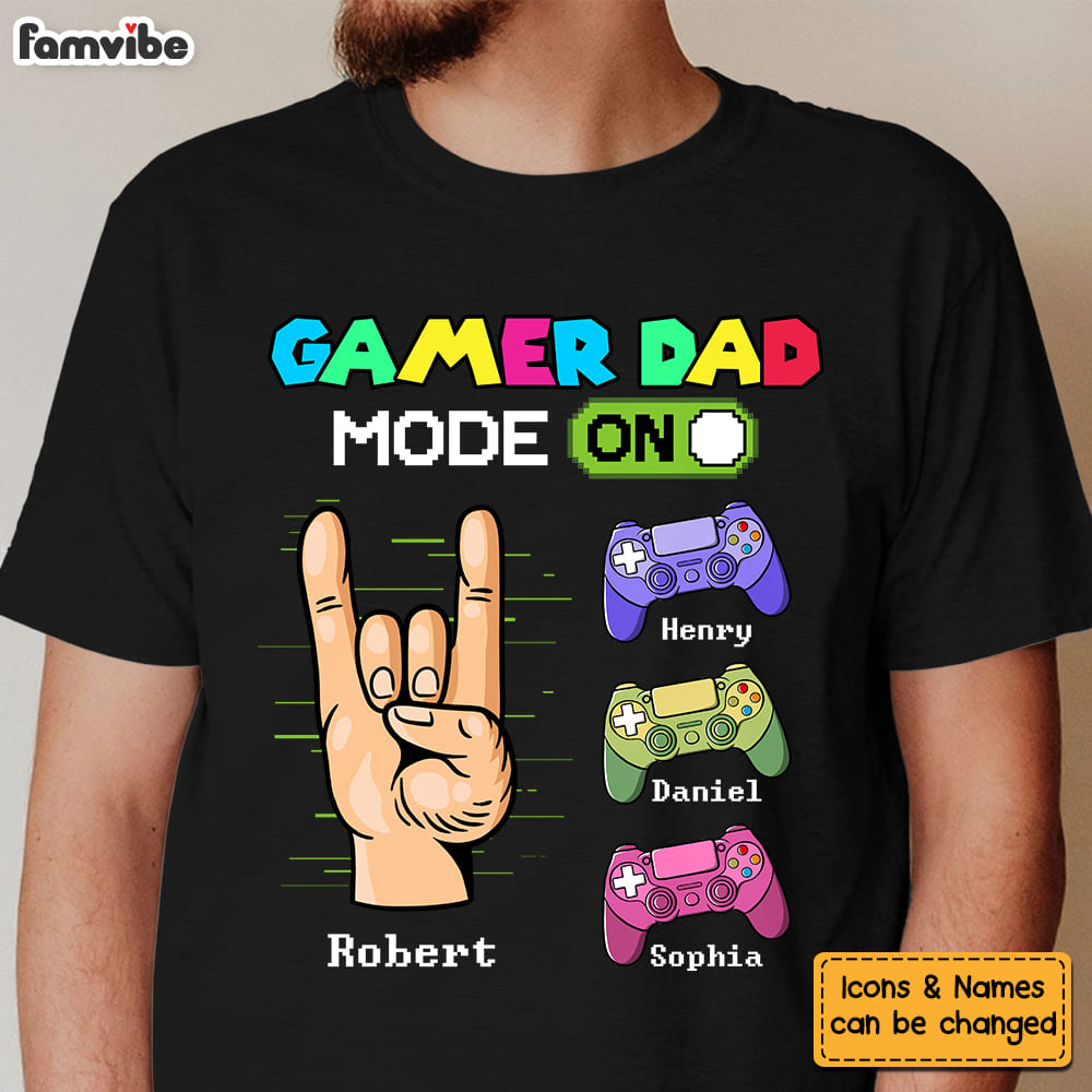 Personalized Dad Game mode Shirt Hoodie Sweatshirt 25875 Primary Mockup