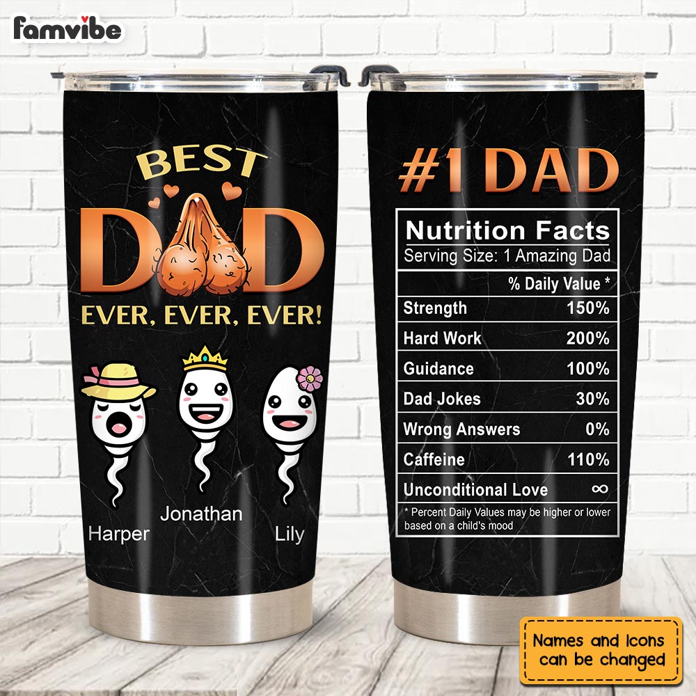 Personalized  Gifts for Dad #1 Dad Steel Tumbler 25878 Primary Mockup