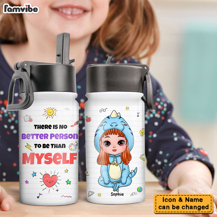 Personalized Gift For Kids Self Love Affirmation Kids Water Bottle With Straw Lid 25881 1