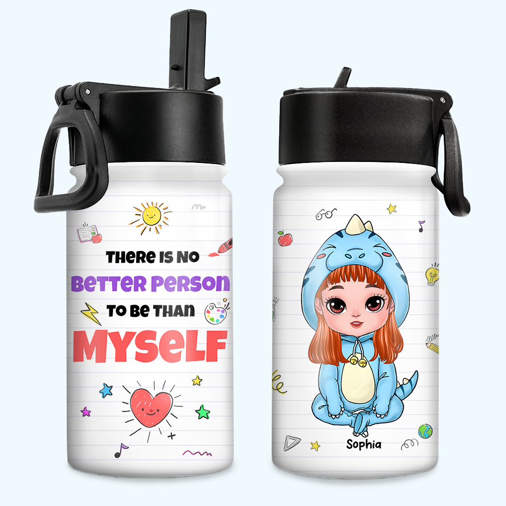 Personalized Gift For Kids Self Love Affirmation Kids Water Bottle With Straw Lid 25881 Primary Mockup