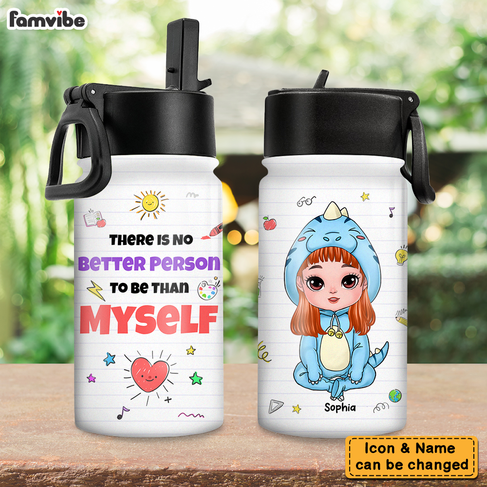 Personalized Gift For Kids Self Love Affirmation Kids Water Bottle With Straw Lid 25881 Primary Mockup