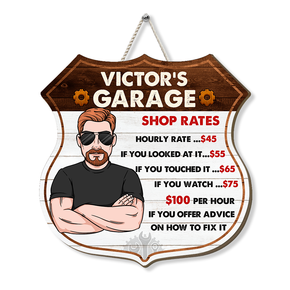 Personalized Gift For Dad Grandpa Garage Wood Sign 25883 Primary Mockup