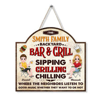 Personalized Gift For Couple Bar And Grill Wood Sign 25890 thumb 1