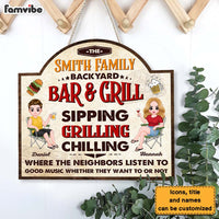 Personalized Gift For Couple Bar And Grill Wood Sign 25890 thumb 1