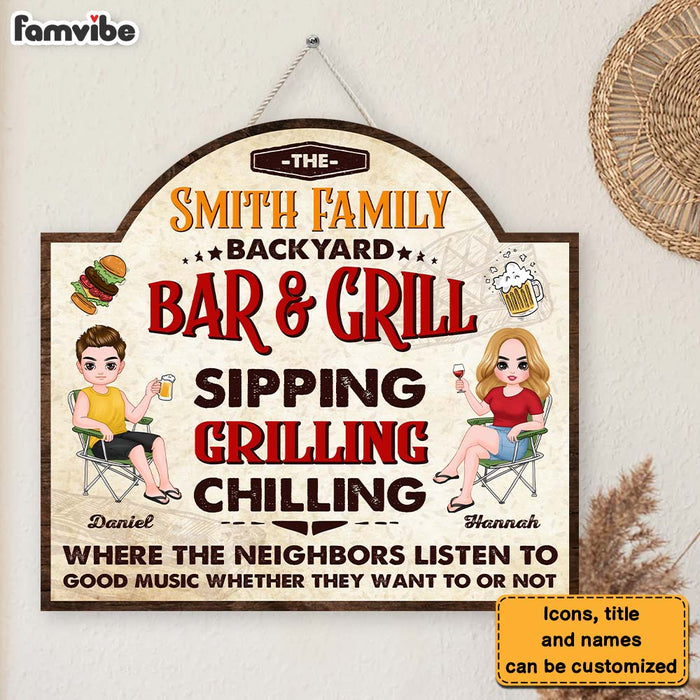 Personalized Gift For Couple Bar And Grill Wood Sign 25890 1