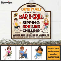 Personalized Gift For Couple Bar And Grill Wood Sign 25890 thumb 1