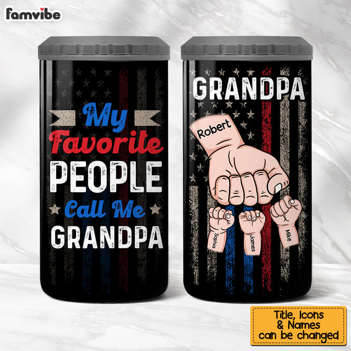 Personalized My Favorite People Call Me Grandpa 4 in 1 Can Cooler 25894 1
