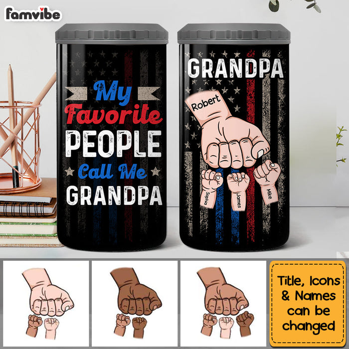 Personalized My Favorite People Call Me Grandpa 4 in 1 Can Cooler 25894 1