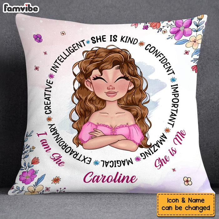 Personalized Gift for Girls She Is Pillow 25896 1