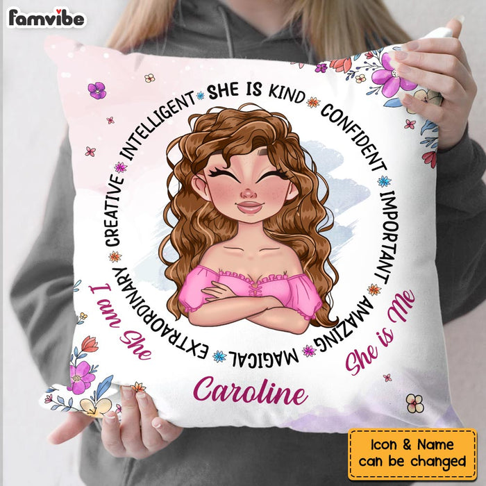 Personalized Gift for Girls She Is Pillow 25896 1