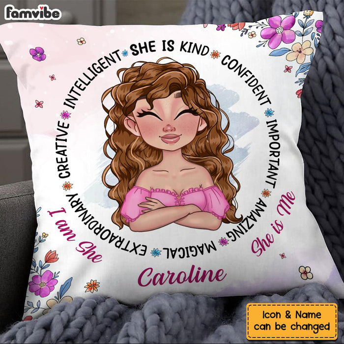 Personalized Gift for Girls She Is Pillow 25896 1