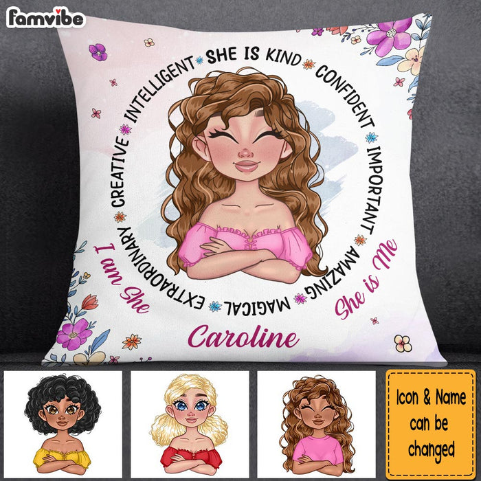 Personalized Gift for Girls She Is Pillow 25896 1