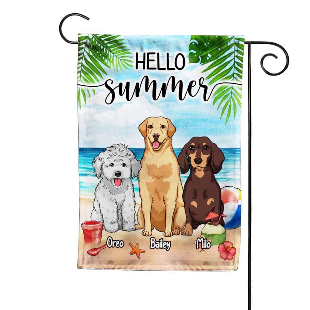 Personalized Gift for  Pet Lovers Hello Summer Flag 25897 Primary Mockup