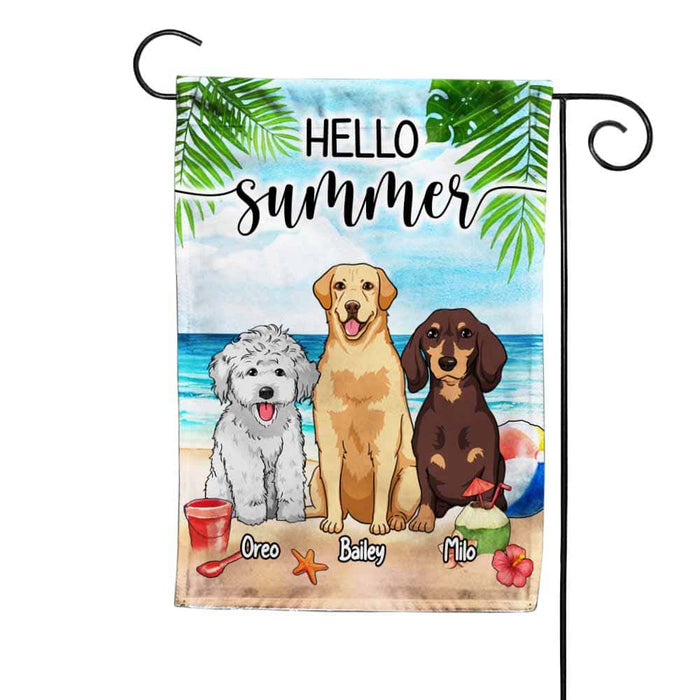Personalized Gift for  Pet Lovers Hello Summer Flag 25897 1