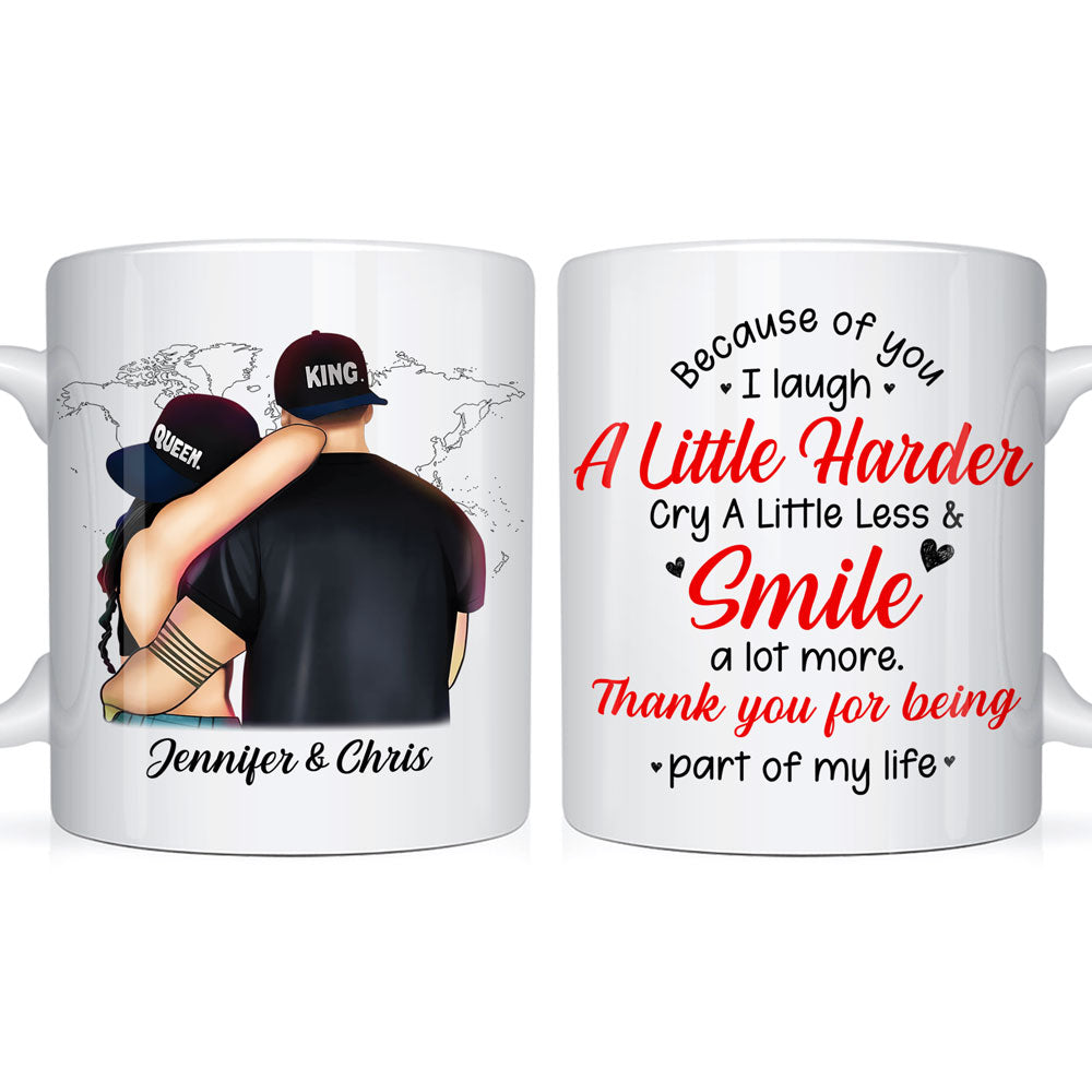 Personalized Gift For Couple Smile A Little Harder Mug 25903 Primary Mockup