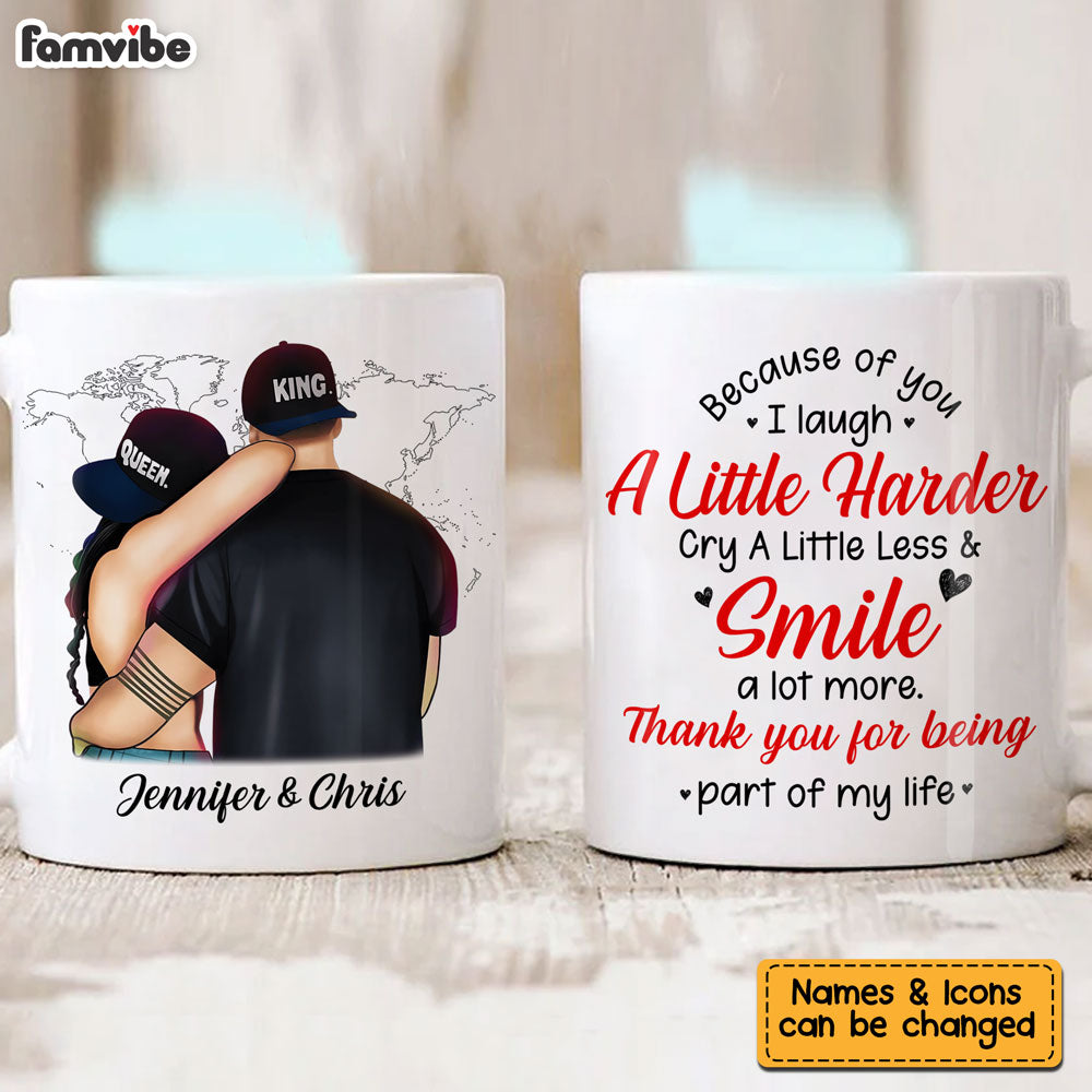 Personalized Gift For Couple Smile A Little Harder Mug 25903 Primary Mockup