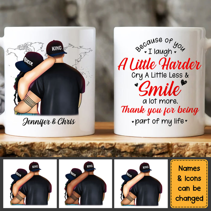 Personalized Gift For Couple Smile A Little Harder Mug 25903 1