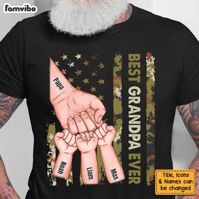 Personalized Gift For Dad Grandpa Fist Bump Camo Shirt - Hoodie - Sweatshirt 25909 1