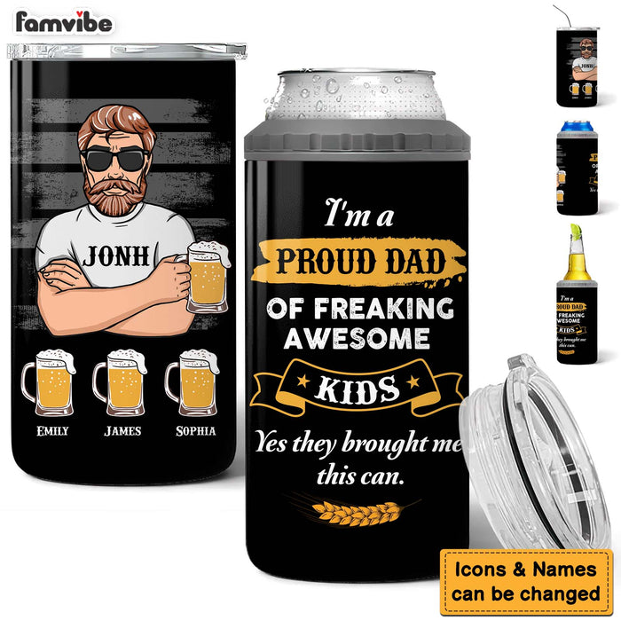 Personalized Beer Loving Father 4 in 1 Can Cooler 25915 1