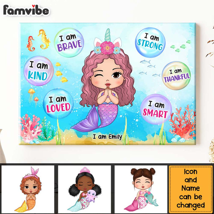 Personalized Gift For Daughter Granddaughter Self Affirmation Little Mermaid Canvas 25917 1