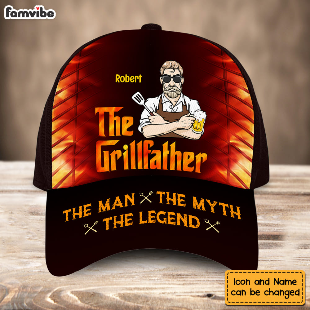 Personalized BBQ The Grillfather Dad Cap 25921 Primary Mockup