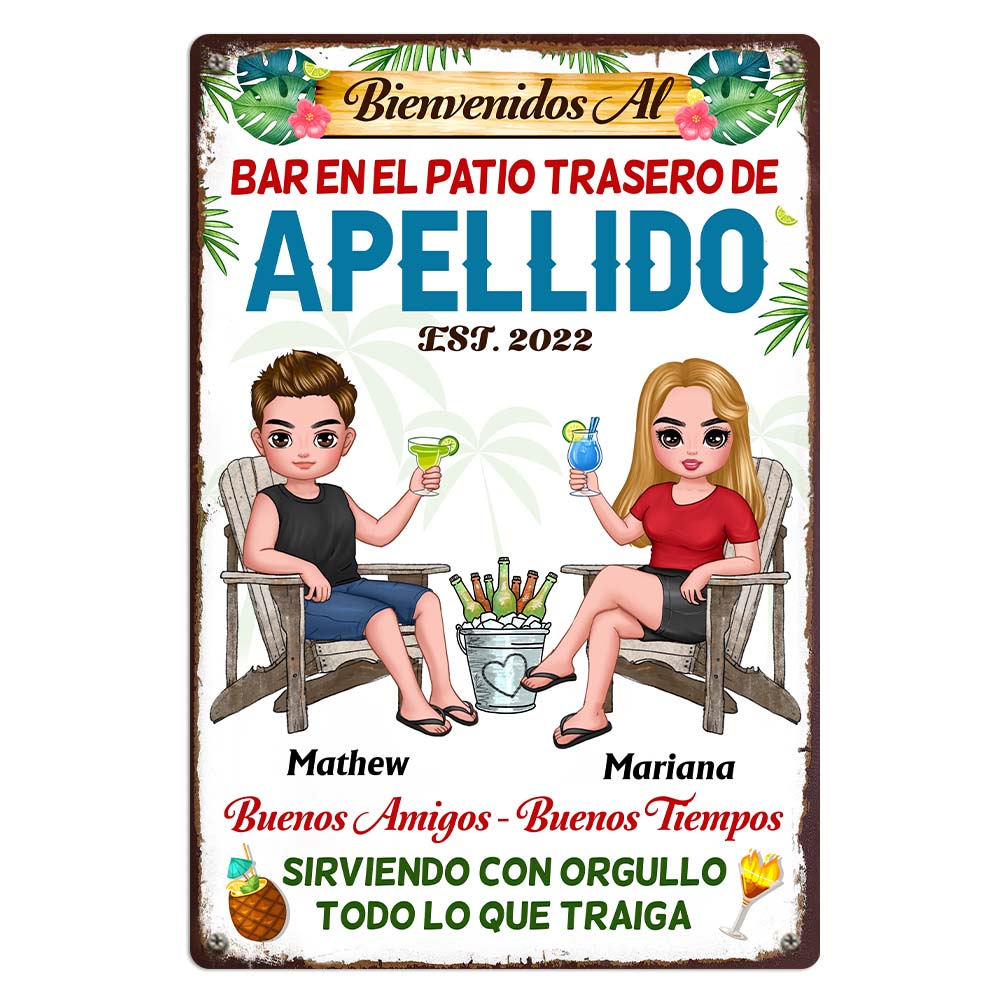 Personalized Gift For Family Backyard Bar Patio Spanish Metal Sign 25925 Primary Mockup