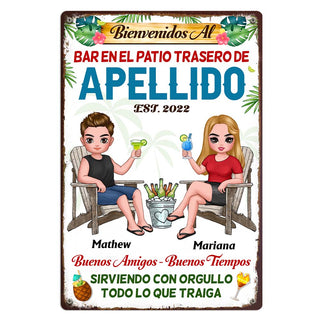 Personalized Gift For Family Backyard Bar Patio Spanish Metal Sign 25925 Primary Mockup