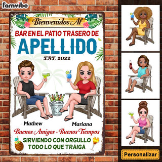 Personalized Gift For Family Backyard Bar Patio Spanish Metal Sign 25925 Primary Mockup