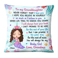 Personalized Gift For Daughter Granddaughter Little Mermaid Pillow 25931 thumb 1
