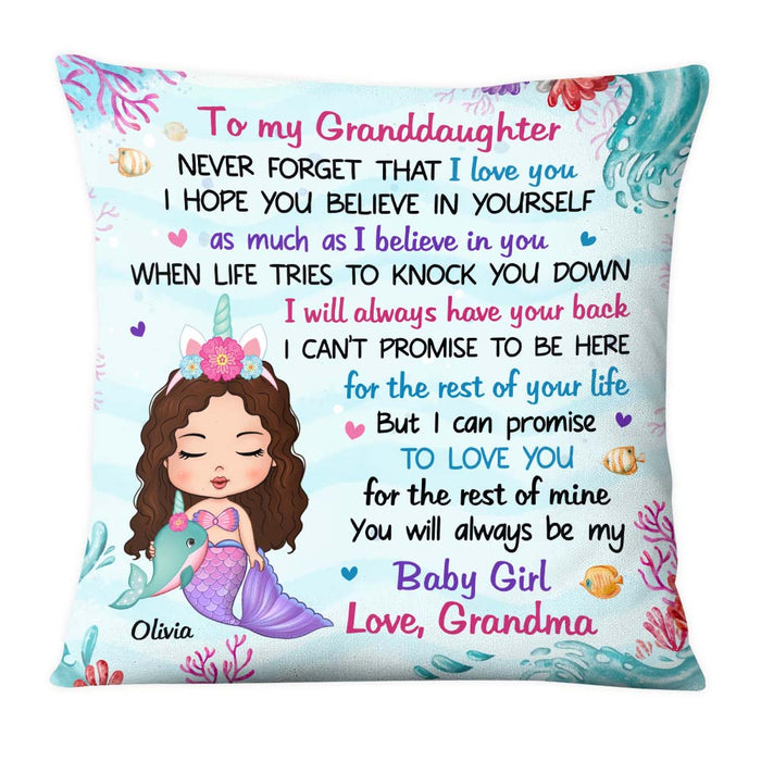 Personalized Gift For Daughter Granddaughter Little Mermaid Pillow 25931 1