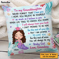 Personalized Gift For Daughter Granddaughter Little Mermaid Pillow 25931 thumb 1