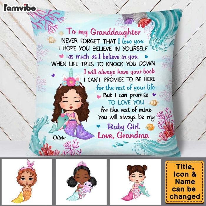 Personalized Gift For Daughter Granddaughter Little Mermaid Pillow 25931 1