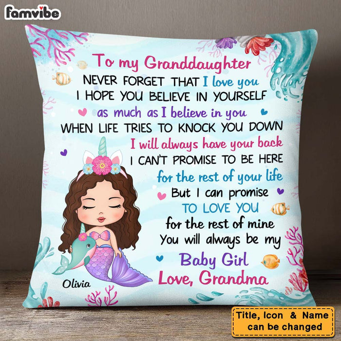 Personalized Gift For Daughter Granddaughter Little Mermaid Pillow 25931 1