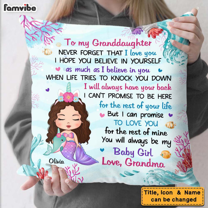 Personalized Gift For Daughter Granddaughter Little Mermaid Pillow 25931 1