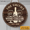 Personalized Gift For Family Wine Cellar Round Wood Sign 25932 1