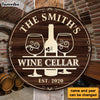 Personalized Gift For Family Wine Cellar Round Wood Sign 25932 1