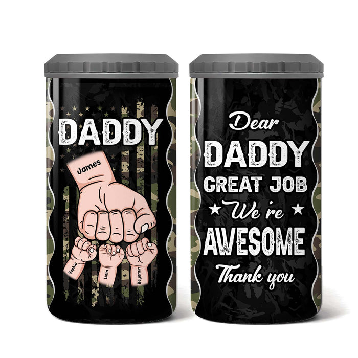 Personalized Daddy Great Job We're Awesome 4 in 1 Can Cooler 25937 1
