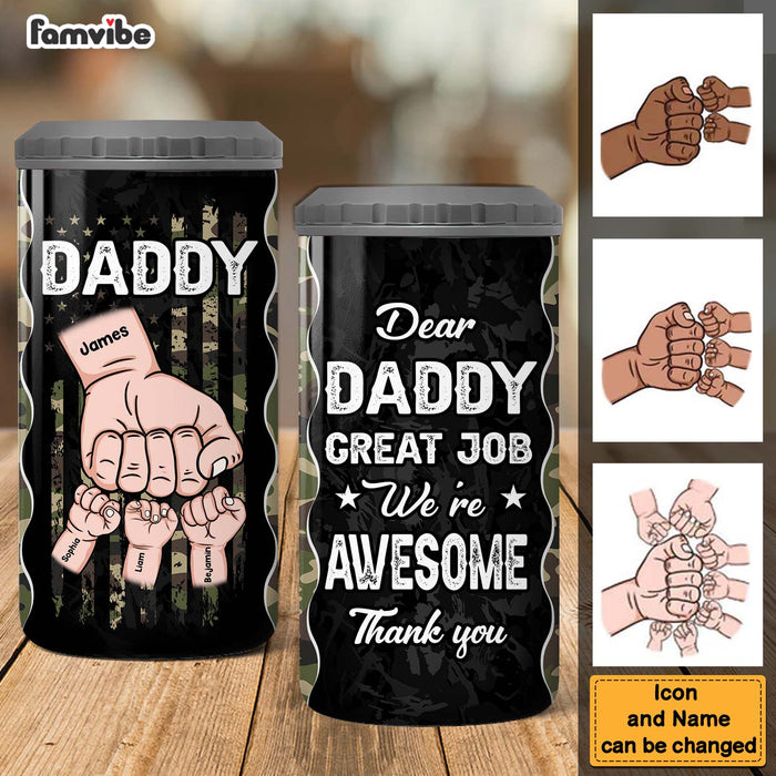 Personalized Daddy Great Job We're Awesome 4 in 1 Can Cooler 25937 1