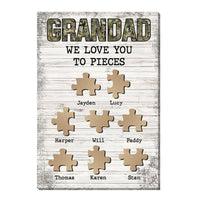 Personalized Grandad We Love You To Pieces Canvas 25938 thumb 1