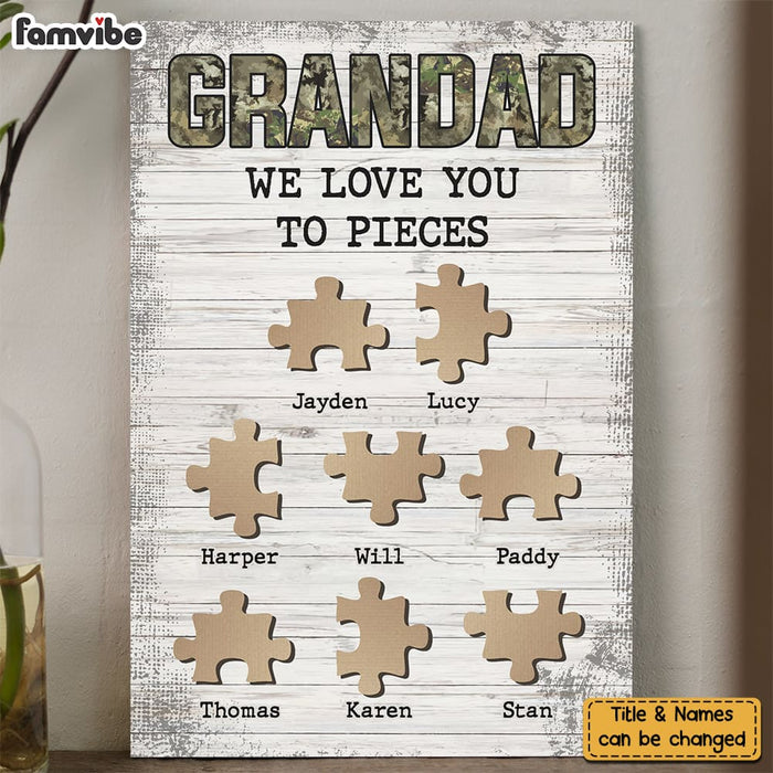 Personalized Grandad We Love You To Pieces Canvas 25938 1
