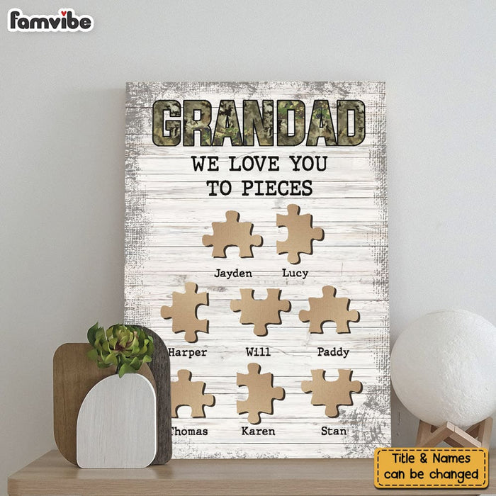 Personalized Grandad We Love You To Pieces Canvas 25938 1