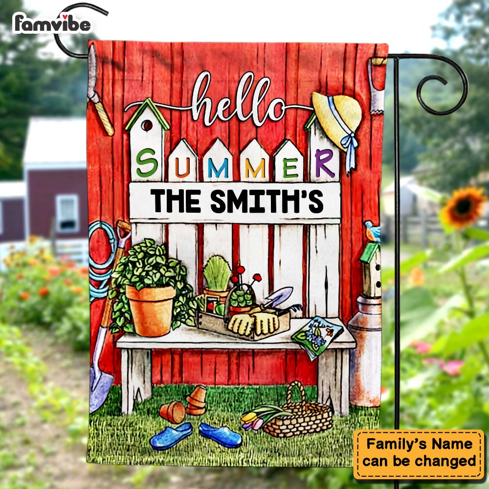 Personalized Gift for Grandma Hello Summer Flag 25945 Primary Mockup