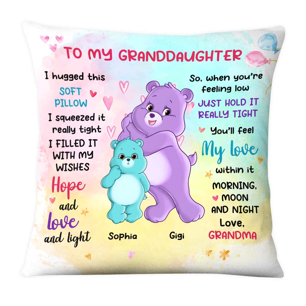 Personalized Gift For Daughter Granddaughter Colorful Bear Hug This Pillow 25950 Primary Mockup