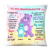 Personalized Gift For Daughter Granddaughter Colorful Bear Hug This Pillow 25950 thumb 1