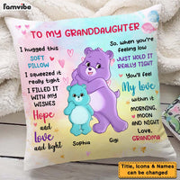 Personalized Gift For Daughter Granddaughter Colorful Bear Hug This Pillow 25950 thumb 1