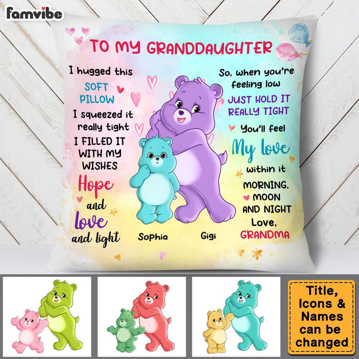 Personalized Gift For Daughter Granddaughter Colorful Bear Hug This Pillow 25950 1