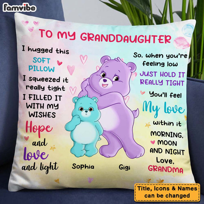 Personalized Gift For Daughter Granddaughter Colorful Bear Hug This Pillow 25950 1