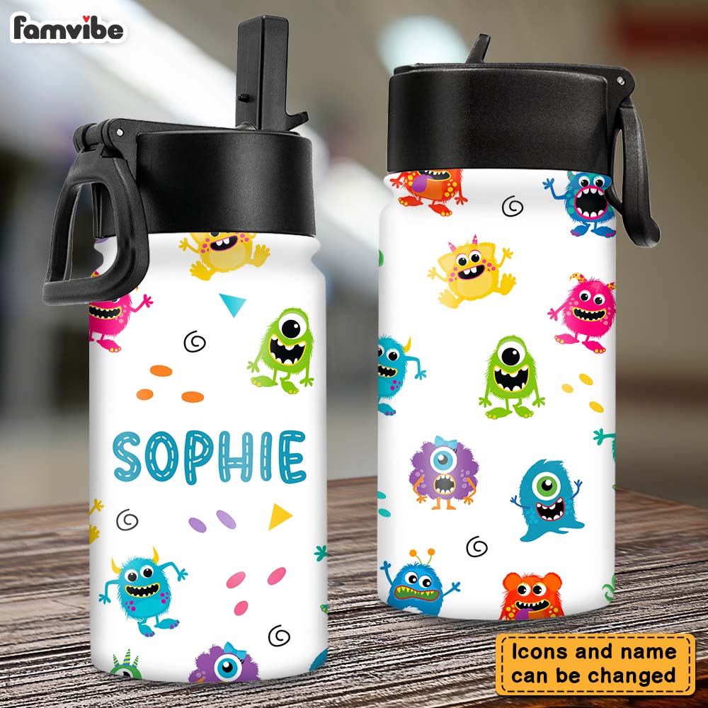 Personalized Gift for Kids Animal Kid bottle Kids Water Bottle With Straw Lid 25953 Primary Mockup